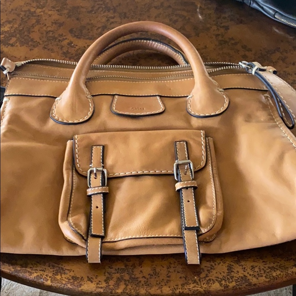 Chloe Camel Leather Edith Bag - Gem